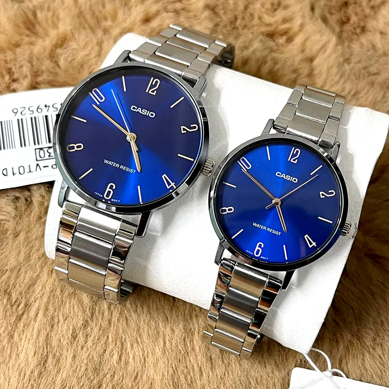 Casio Blue Dial Couple Watch | MTP/LTP-VT01D-2B2
